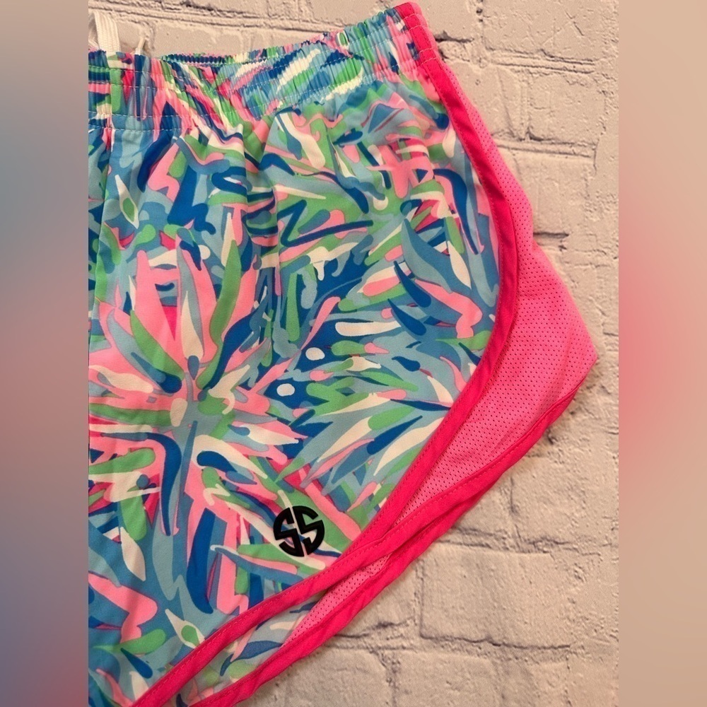 SIMPLY SOUTHERN PINK, BLUE, AND GREEN ATHLETIC SHORTS - Size Small SKU:395 - Picture 2 of 4